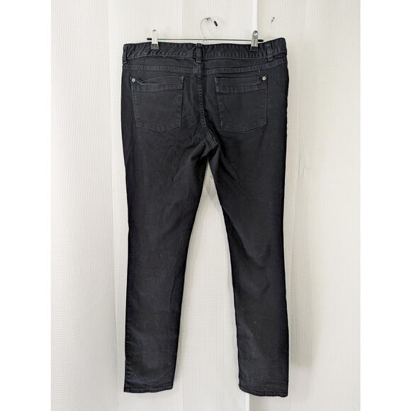 MOSSIMO! DEEP, SATURATED BLACK SKINNY PREMIUM DENIM 5 POCKET JEANS, PANTS! SZ 14 - Picture 5 of 11